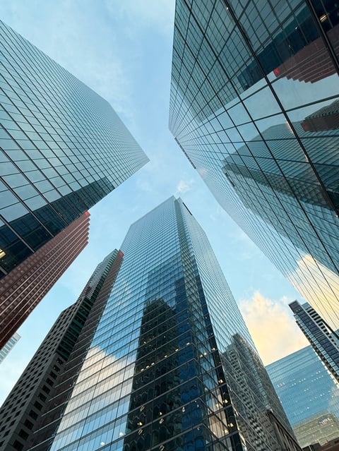 Glass skyscrapers representing Selby SEO services
