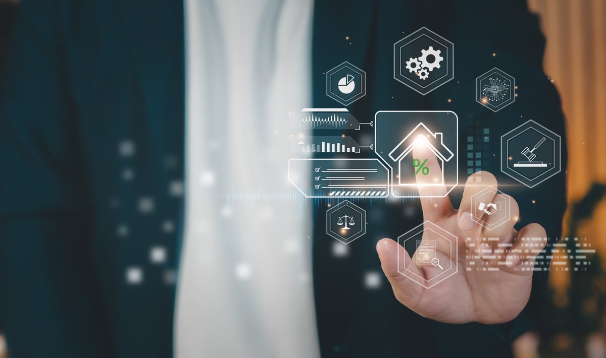 Digital real estate concept with AI technology and analytics