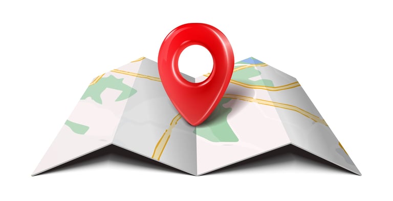 realistic vector illustration Red location pin on the map Isolated on white background
